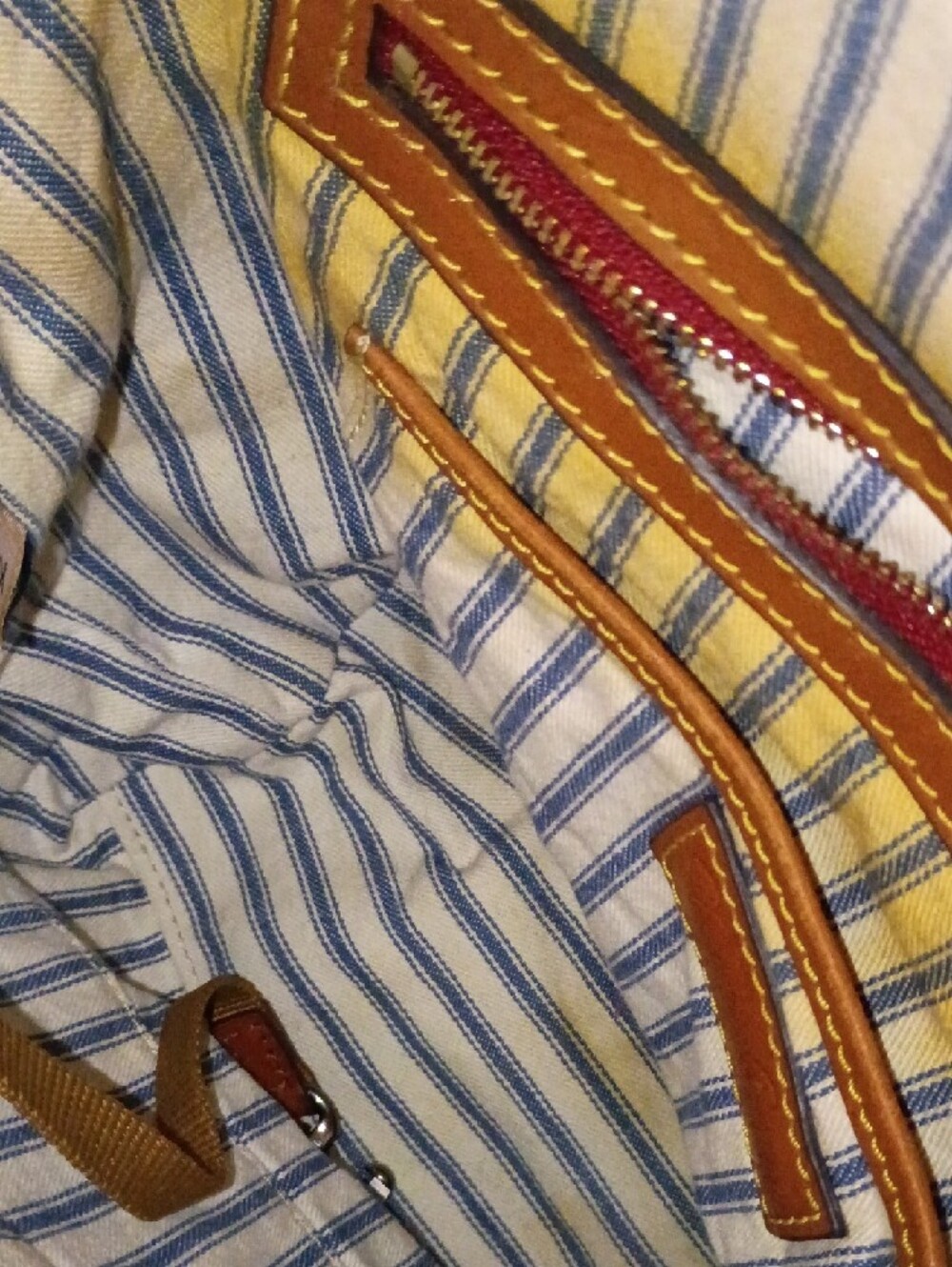 Dooney & Bourke Yellow Tote with Brown Leather Accents - Picture 11 of 12